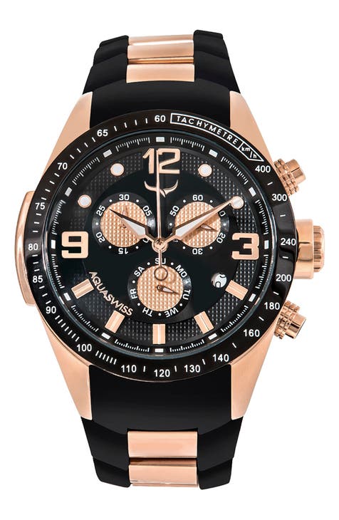 Reloj de acero Trax 6H para hombre, 43 mm x 53 mm