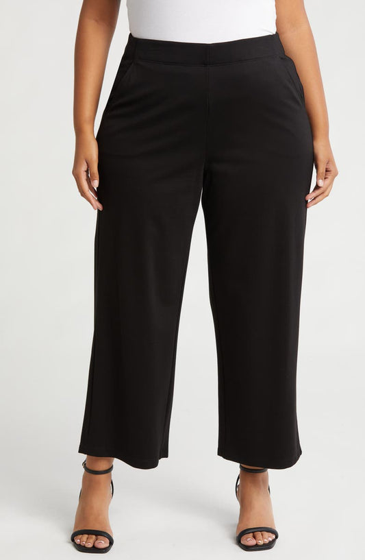 Easy Wide Leg Ponte Pants (Plus)