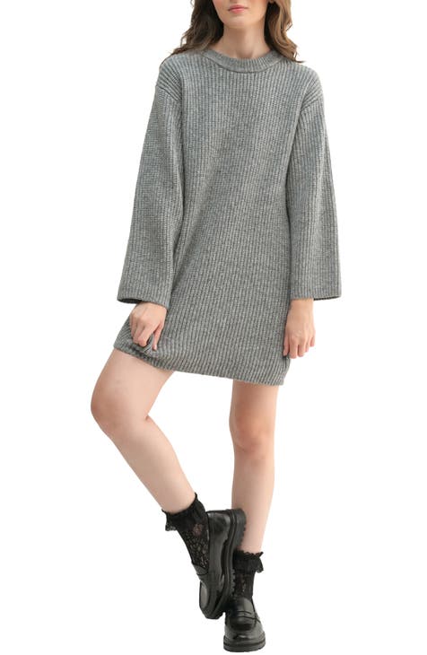 Vestido suéter de manga larga