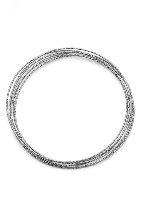 Sterling Silver Stacked Bangle Bracelet