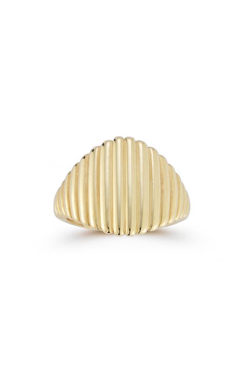 Anillo de oro de 14 quilates Gradient Rib