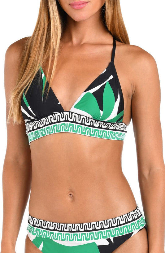 Monstera Banded Triangle Bikini Top