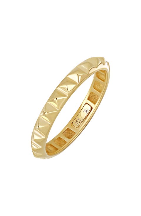 14K Gold Pyramid Stacking Ring