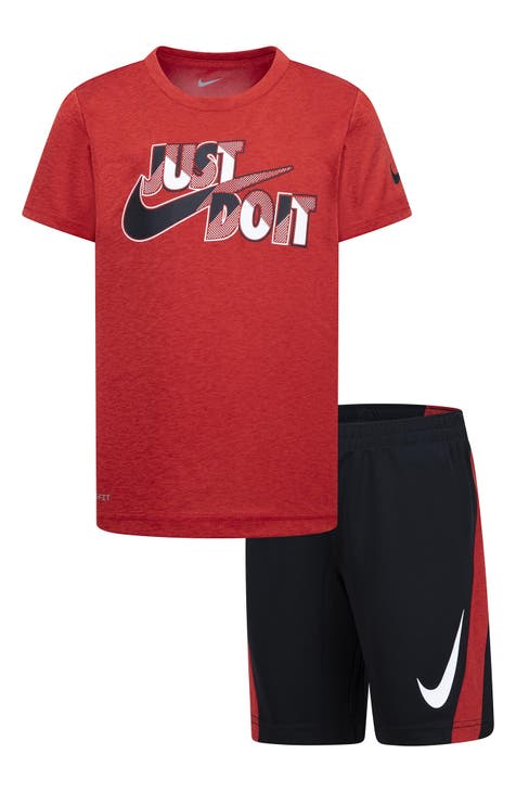 Conjunto de camiseta y pantalones cortos Drop Dri-FIT (niños pequeños)