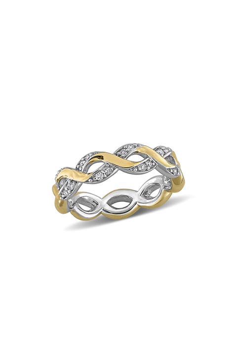 Lab-Grown Diamond Two-Tone Eternity Band Ring - 0.16ct.