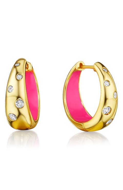 Cobblestone White Topaz Hoop Earrings