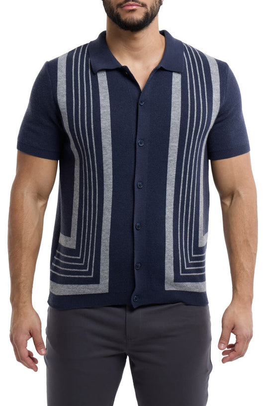 Stripe Polo Sweater