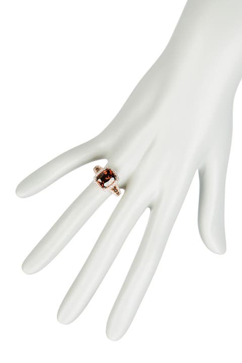 Anillo CZ Bicolor Chocolate y Blanco