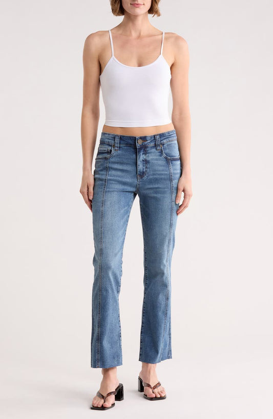 Nikki Raw Ankle Flare Leg Jeans