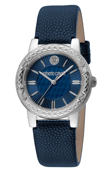 Reloj de cuarzo con correa de piel, 32 mm