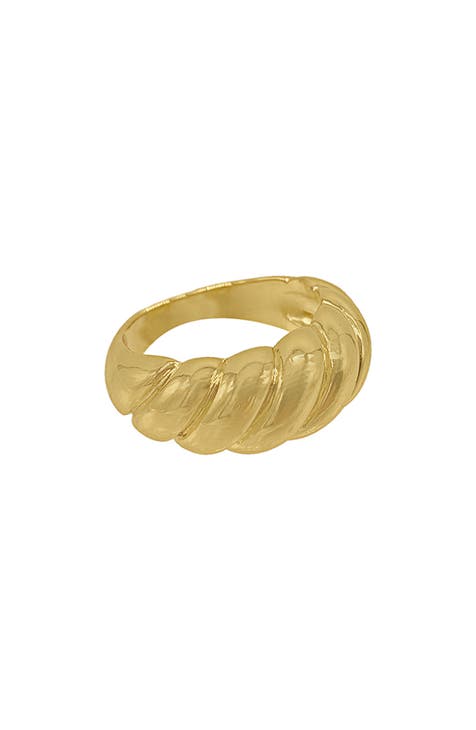 Anillo Croissant chapado en oro amarillo de 14 quilates