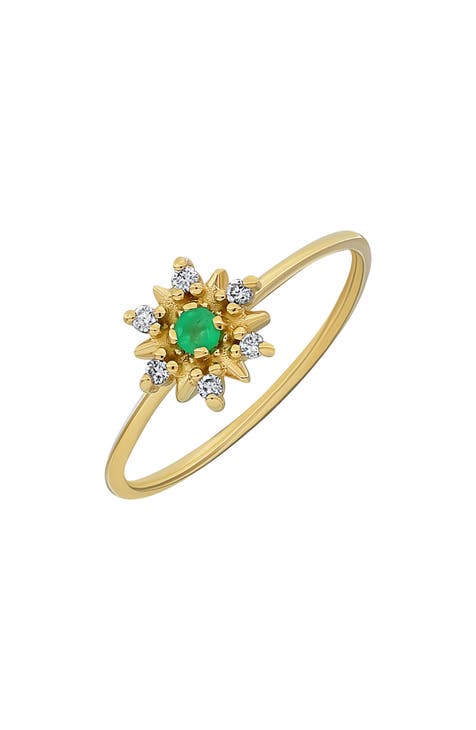 Anillo Esmeralda y Diamante El Mar Trend - 0,06ct. (Exclusivo Nordstrom)