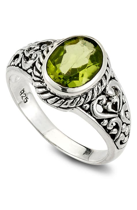 Anillo Peridoto Plata de Ley