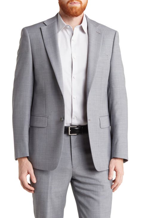 Chaqueta de traje elástica slim gris medio