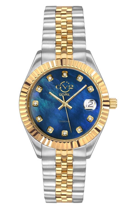 Reloj pulsera Naples bicolor cuarzo diamante, 34mm