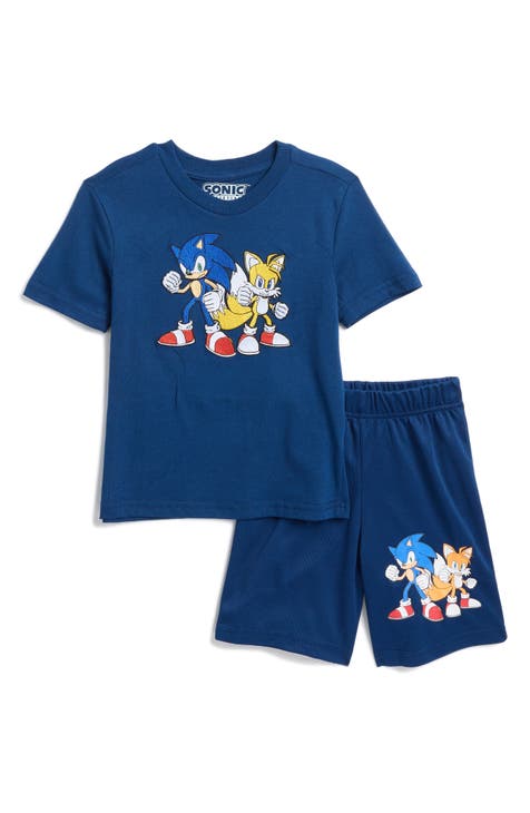 Conjunto de camiseta y pantalones cortos con gráfico de Sonic the Hedgehog® para niños (niño pequeño)