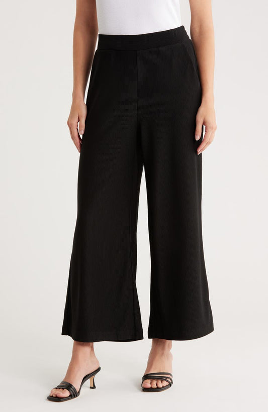 Ottoman Rib Wide Leg Crop Pants