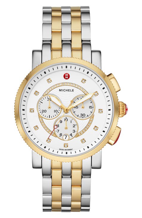 Reloj de pulsera bicolor Sport Sail para mujer, 42 mm - 0,13 ctw
