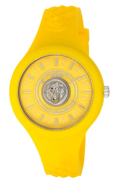 Reloj Versace con correa de silicona, 39 mm y estuche con cremallera