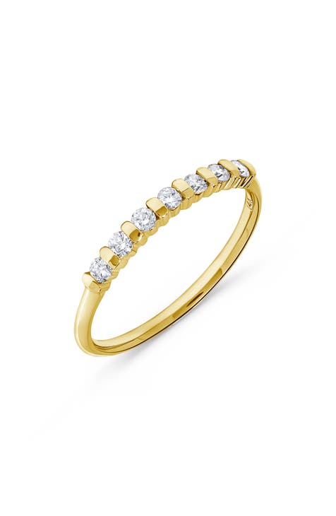 Anillo de diamantes engastados en oro de 14 quilates - 0,25 ctw