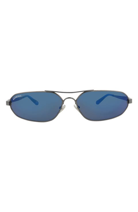 71mm Oversize Oval Wrap Sunglasses