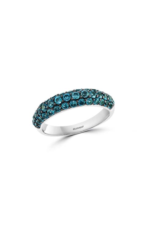 Pavé London Blue Topaz Ring