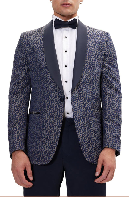 Contrast Shawl Lapel Tuxedo Jacket