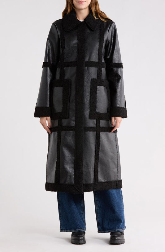 Ozzie Faux Shearling Trim Coat