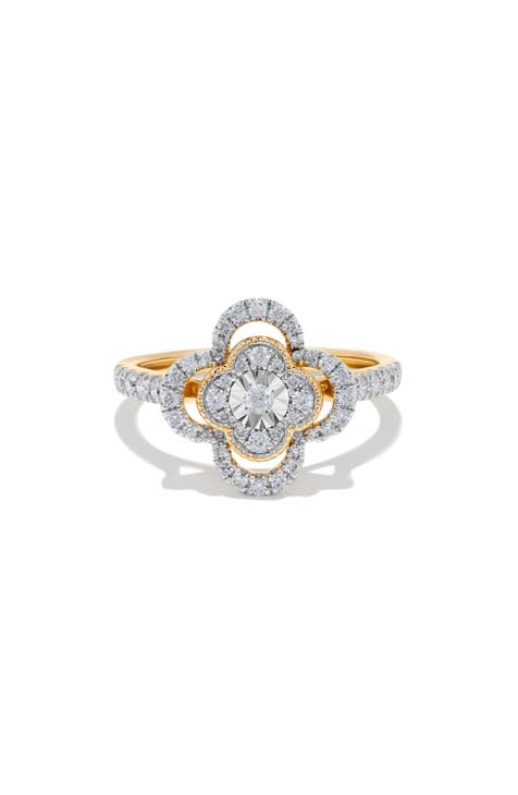 Anillo Milagro Trébol Diamante