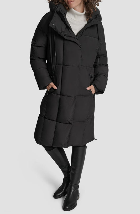 Box Quilted Longline Puffer Coat