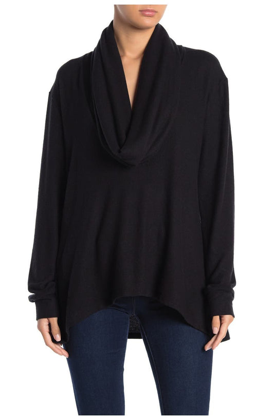 Cowl Neck Brushed Tunic Sweater