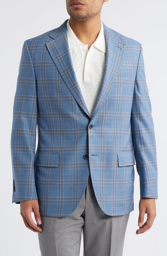 Hyperlight Soft Plaid Wool Sport Coat (Regular & Big)