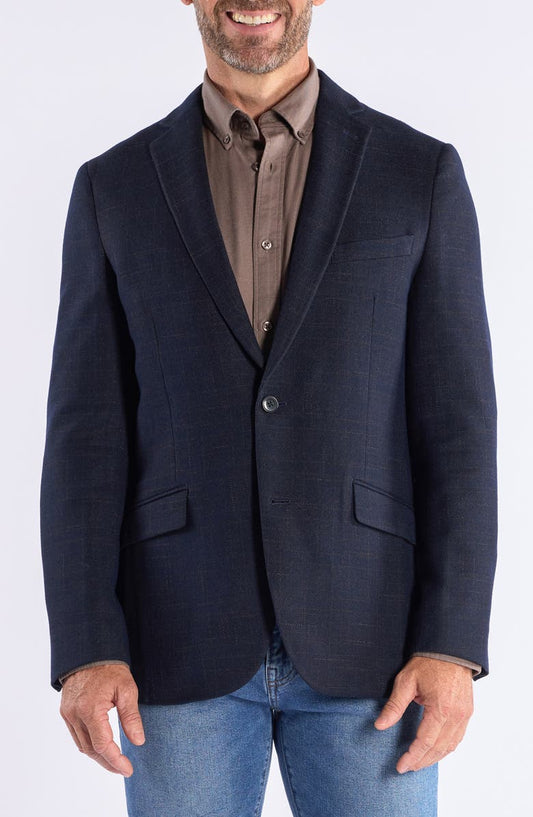 Windowpane Knit Sport Coat (Regular, Short & Long)