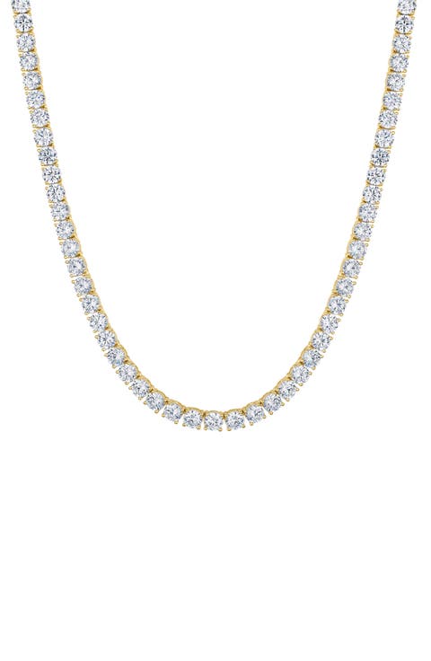 Goldtone Cubic Zirconia Tennis Necklace