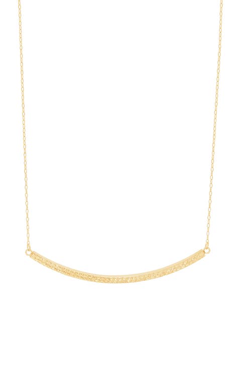 Curved Diamond-Cut Pendant Necklace
