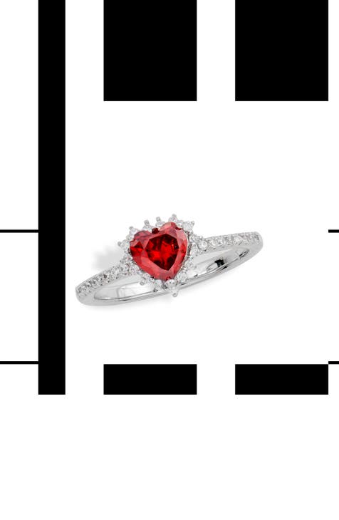 Mini Anillo Halo Corazón Zirconia Cúbica