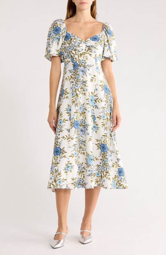 Twist Bodice Midi Dress