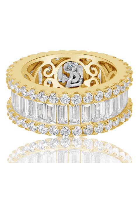 Anillo Eternidad CZ Vermeil Oro 14K