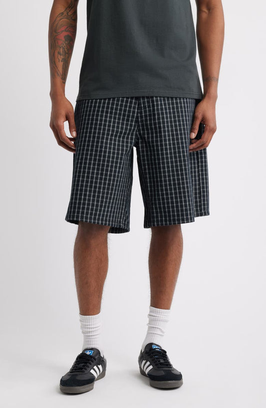 Plaid Baggy Denim Shorts