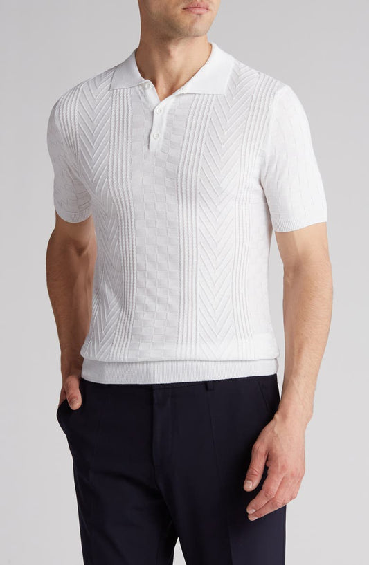 Textured Sweater Knit Polo