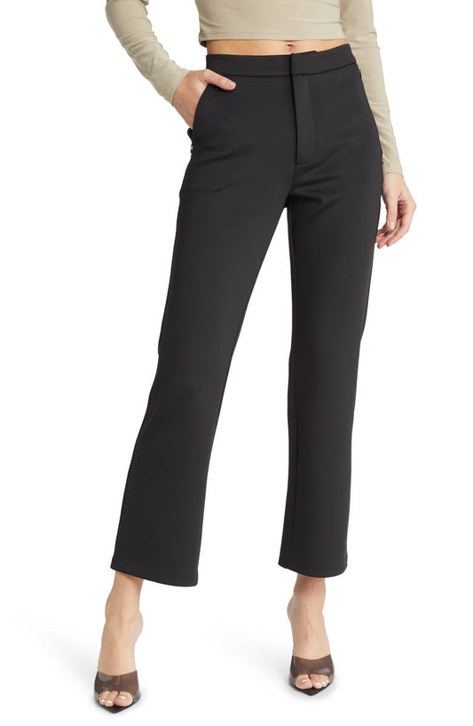 Sculpting Cropped Straight Trousers (Regular & Plus Size)