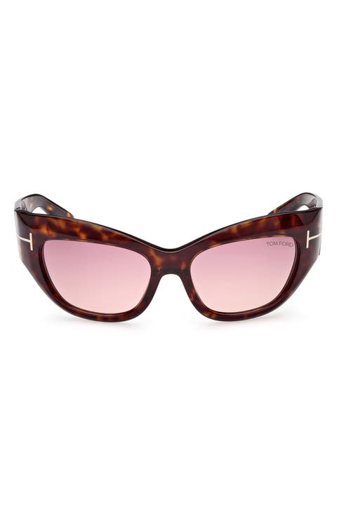 Brianna 55mm Gradient Cat Eye Sunglasses