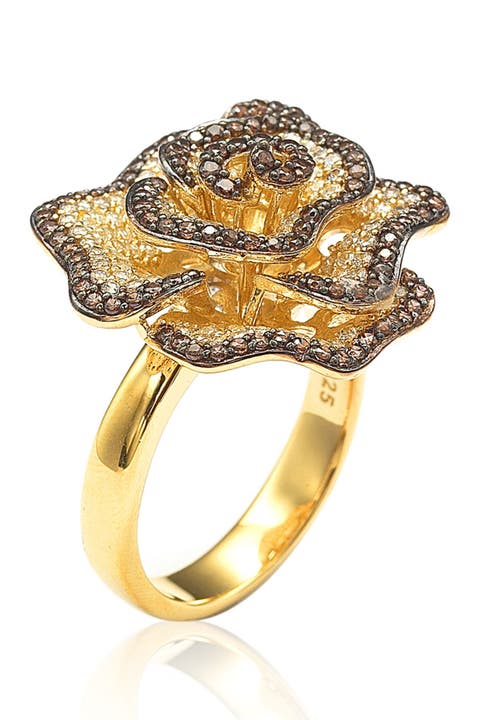 Anillo Pavé Flor Circonita Cúbica