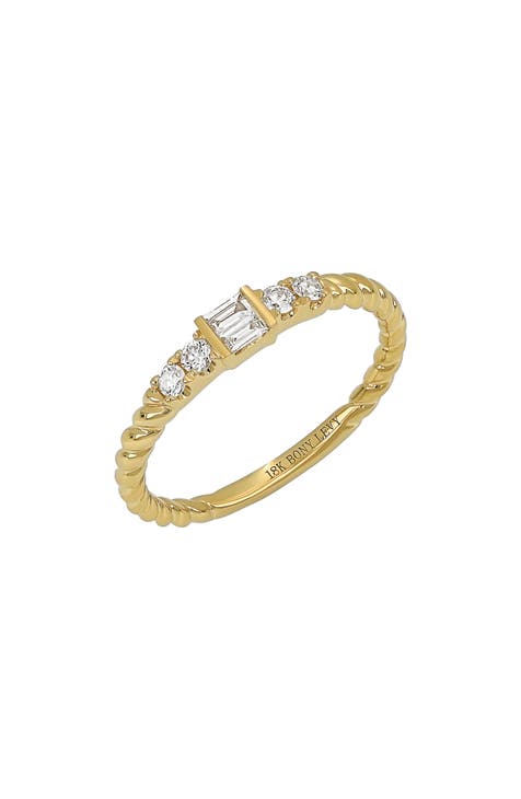 Anillo apilable de diamantes Monaco de oro amarillo de 18 quilates - 0,20 ctw (Exclusivo Nordstrom)