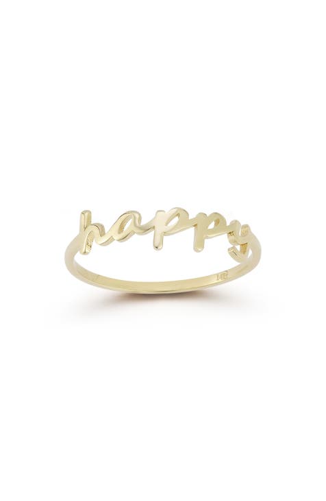Anillo Happy Script Oro 14K