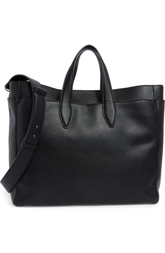 Layered Faux Leather Tote