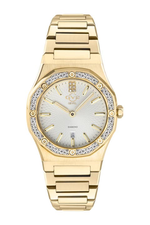 Reloj pulsera Palmanova con baño de iones y diamantes, 33mm