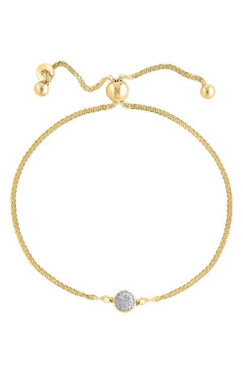 14K Gold Plated Sterling Silver Diamond Bracelet - 0.08ct.