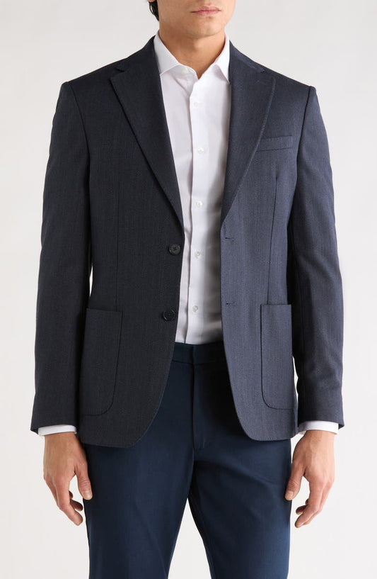 Two Button Chevron Suit Jacket