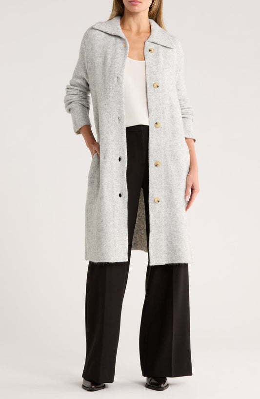 Button Front Sweater Coat